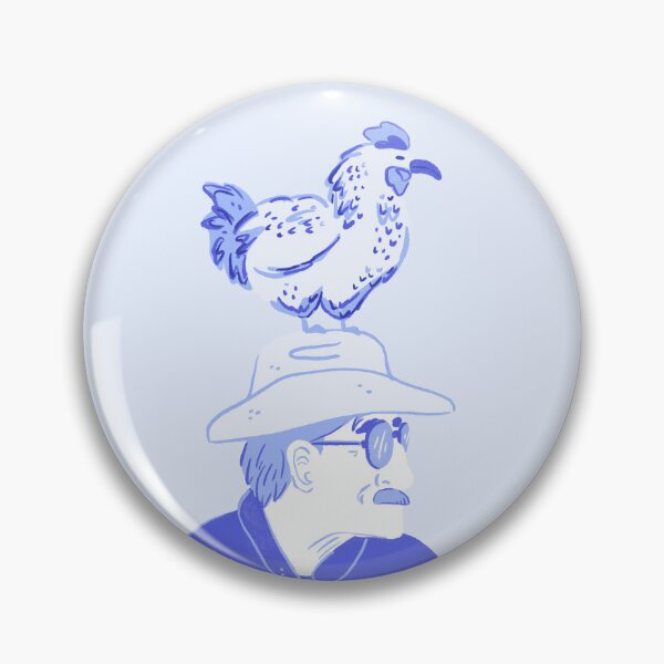Artikelvorschau, Kopie eines blauen Cowboys mit Schnurrbart und einem Huhn auf dem Kopf entworfen und verkauft von rizdrawings.