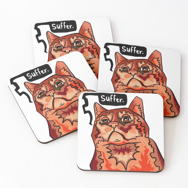 Item preview, suffer cat meme designed and sold by heyimleo.