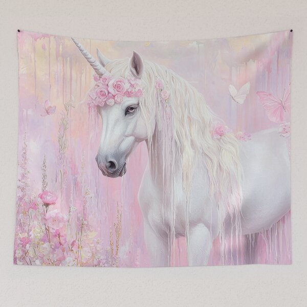 Item preview, Unicorn Pink Pastel Art Print Fairytale Tapestry Phone Case Crystal Utopia Abstract Crystal Lover designed and sold by PrincessArtwork.