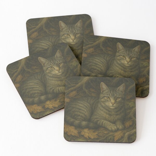 Item preview, Earthbound – Grey Tabby in Eco Art Style designed and sold by LesChatsArt.