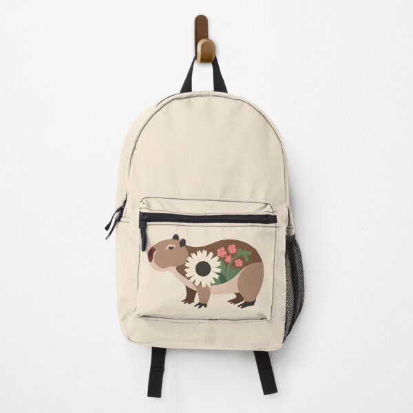 Item preview, Floral Capybara - cute floral patterned capy designed and sold by EmeraldeaArt.