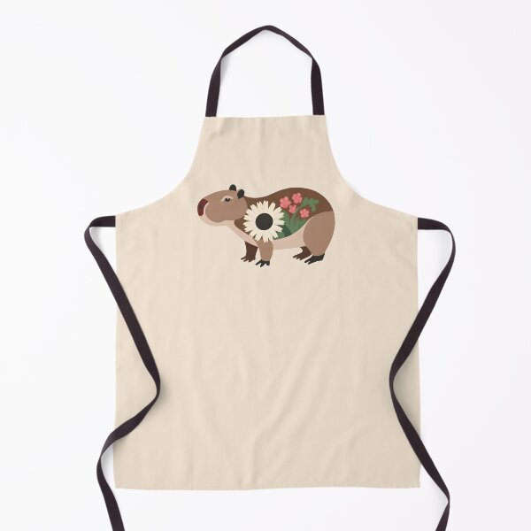 Item preview, Floral Capybara - cute floral patterned capy designed and sold by EmeraldeaArt.