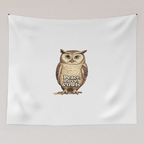 Item preview, Retro Owl Peace Graphic print design designed and sold by VegoStores.