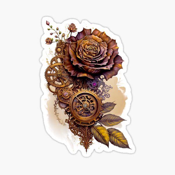 Item preview, Petals & Pistons: The Rose's Clockwork Cascade   designed and sold by I-Am-Paws.