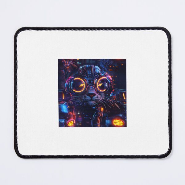 Item preview, Cyberpunk Cat – Neon Glowing Futuristic Feline designed and sold by Silveta.