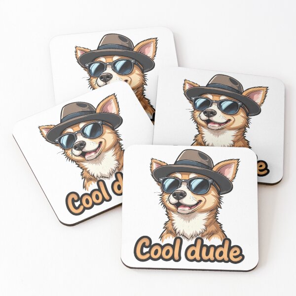 Item preview, Stylish dog with hat and glasses - Original design for animal fans designed and sold by latelierdechris.
