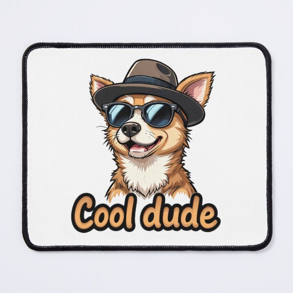 Item preview, Stylish dog with hat and glasses - Original design for animal fans designed and sold by latelierdechris.