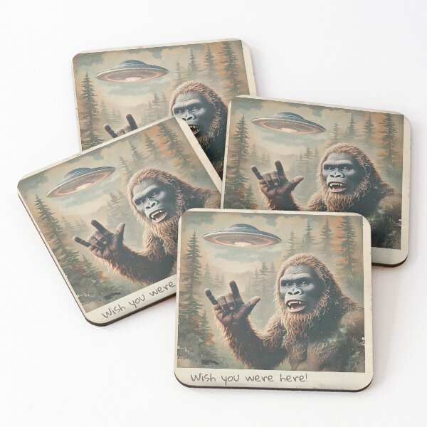 Item preview, Share your vacation pic- Bigfoot & UFO  designed and sold by NiobesSkein.