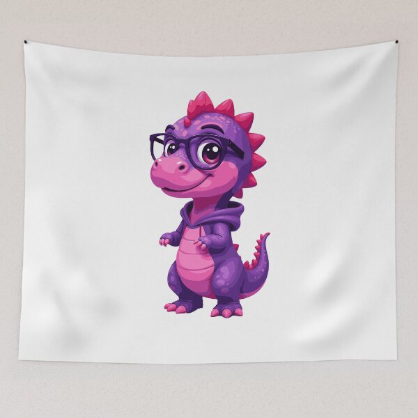 Item preview, Pink & Purple Dinosaur Nerd designed and sold by Bebrowny.
