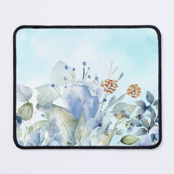 Item preview, Blue watercolour flowers with blue Abstract background designed and sold by Fantacaroo Designs.