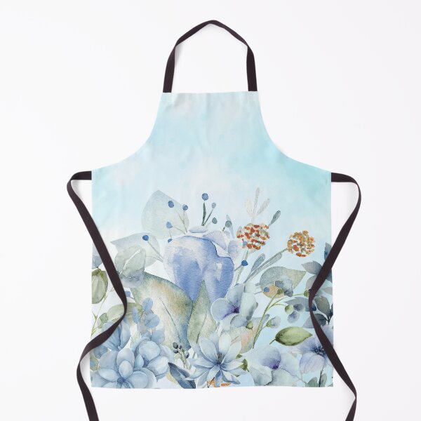 Item preview, Blue watercolour flowers with blue Abstract background designed and sold by Fantacaroo Designs.