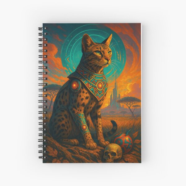 Item preview, Future Guardian – Savannah Cat in Afrofuturism Style designed and sold by LesChatsArt.