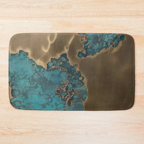 Item preview, Oxidized Bronze with Blue Patina Islands designed and sold by SurfaceCraft Studio.