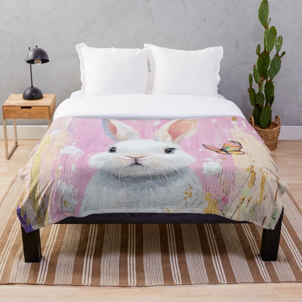 Item preview, Bunny Nursery Print Spring Whimsical Art Tapestry Abstract designed and sold by PrincessArtwork.