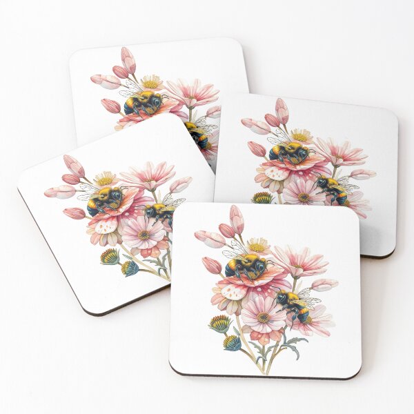 Item preview, "Elegant Bees & Wildflowers Clipart - Watercolor Digital Art for Crafts" designed and sold by STmez Design.