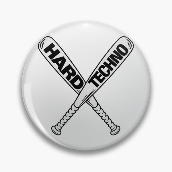 Item preview, "Hard Techno" Crossed Baseball Bats  – Bold DJ and Techno Music Design designed and sold by paulo silveira.