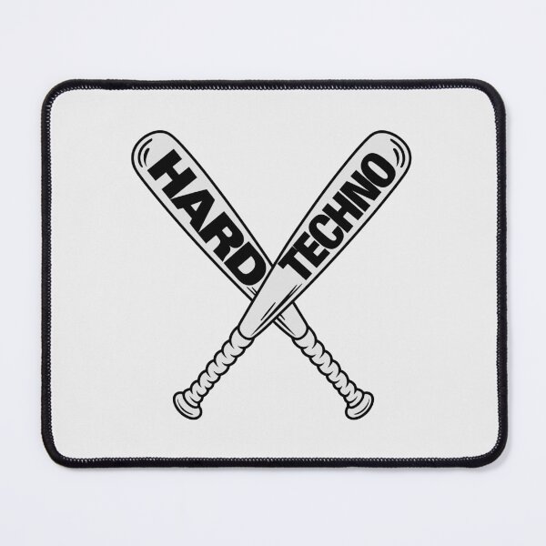 Item preview, "Hard Techno" Crossed Baseball Bats  – Bold DJ and Techno Music Design designed and sold by paulo silveira.