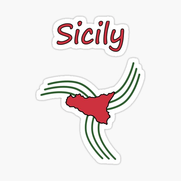 Item preview, Sicily Trinacria – Green Curves & Red Island Outline designed and sold by gmarchione.