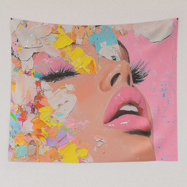 Item preview, Abstract Kawaii Princess Print Spring Whimsical Woodland Cottagecore Tapestry Abstract designed and sold by PrincessArtwork.