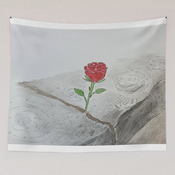 Item preview, Rose Growing Through Concrete Raining Design designed and sold by Mr Mouse Design.
