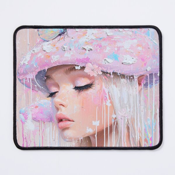 Aperçu de l'œuvre Tapisserie imprimée princesse de conte de fées champignon, style cottagecore, style printanier et fantaisiste, style forêt, abstrait créée et vendue par PrincessArtwork.