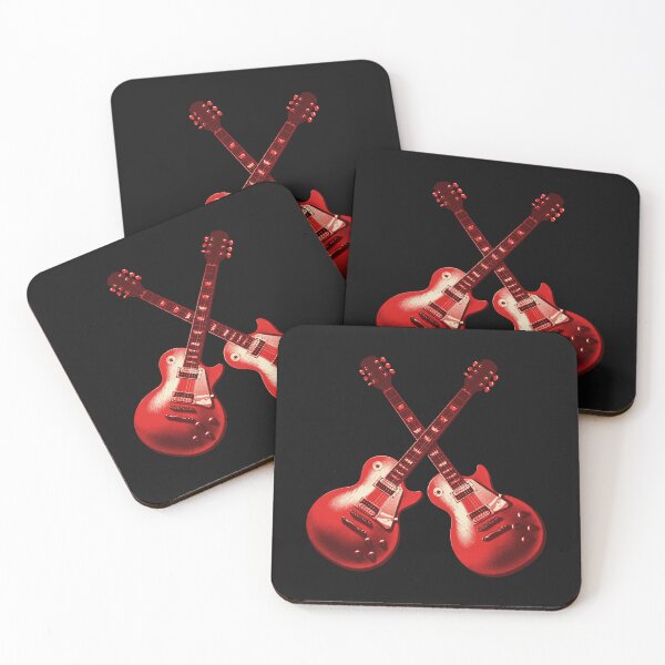 Item preview, Crossed Red Guitar Retro 80s designed and sold by wolfkin-design.
