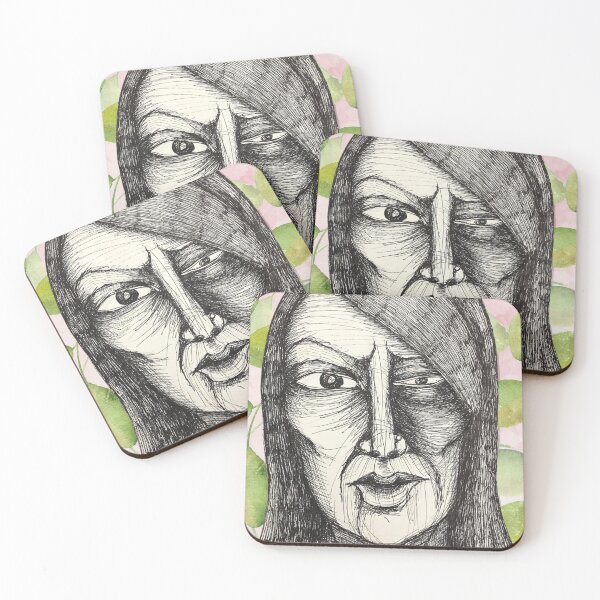 Item preview, Sabotage My Bangs Pen and ink portrait  designed and sold by The Art of Ella Lim.