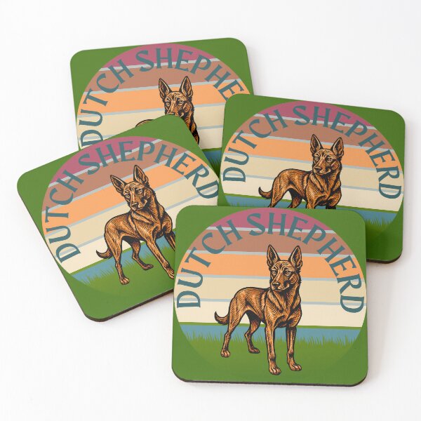 Item preview, Proud Dutch Shepherd Retro Sunset designed and sold by KateLeap.