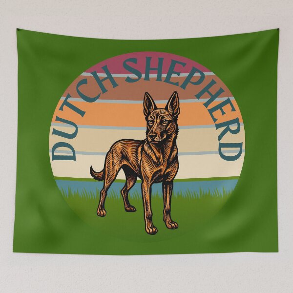 Item preview, Proud Dutch Shepherd Retro Sunset designed and sold by KateLeap.