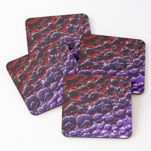 Item preview, Unique Macro Photography of Oil Bubbles in Red and Purple – Abstract Modern Art designed and sold by MacroElegance.