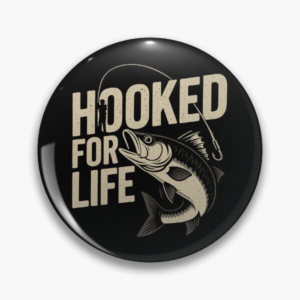 Item preview, Hooked for Life - Bold Fishing Graphic designed and sold by yinon-h.