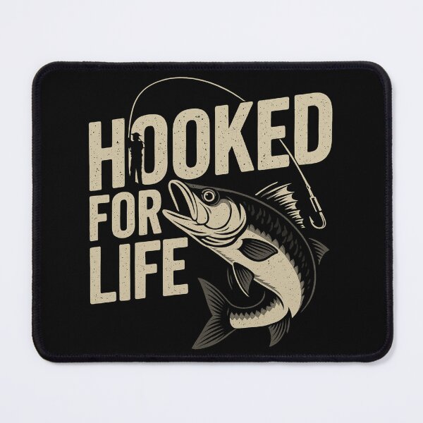 Item preview, Hooked for Life - Bold Fishing Graphic designed and sold by yinon-h.