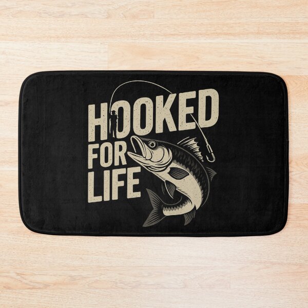 Item preview, Hooked for Life - Bold Fishing Graphic designed and sold by yinon-h.
