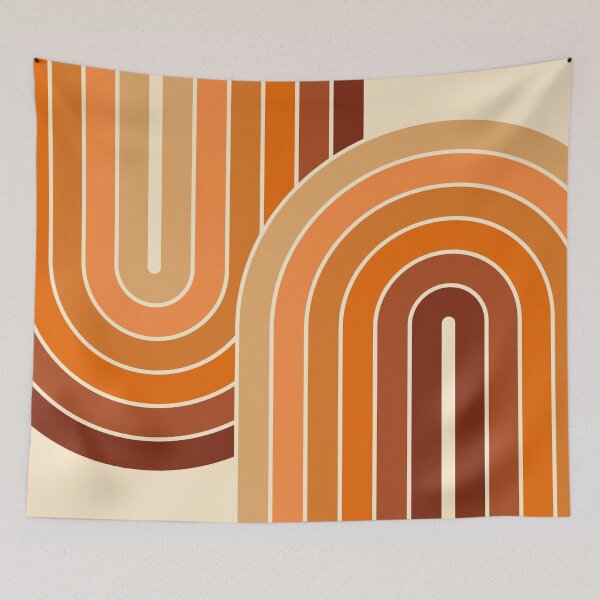 Item preview, Midcentury Modern Geometric Rainbow 14 in Earthy Terracotta designed and sold by nineFlorals.