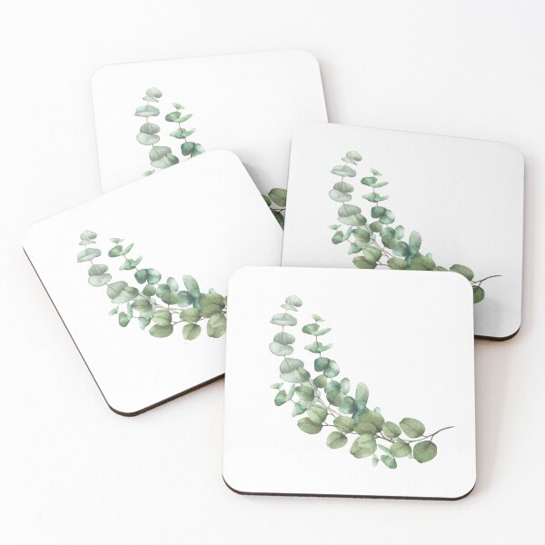 Item preview,  Watercolor Eucalyptus plant branch with round leaves hand drawn floral illustration designed and sold by BartolArt.