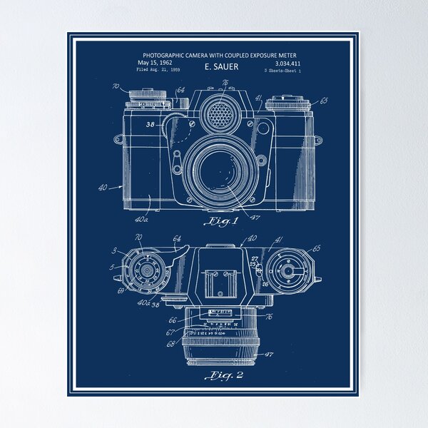 Cinematography Movie Film Reel Camera Vintage Patent Print Poster