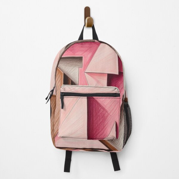 Item preview, Dimensional Geometric Abstract in Pink and Brown – Bold 3D Wall Art designed and sold by Harmonic_Layers.