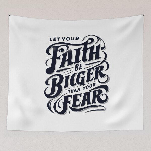 Item preview, Faith Overcomes Fear - Inspirational Typographic Poster designed and sold by latelierdechris.