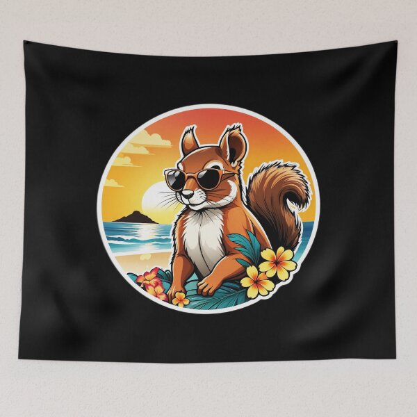 Item preview, Hawaii Sunset Squirrel with Sunglasses by The Ocean designed and sold by NautiChic.