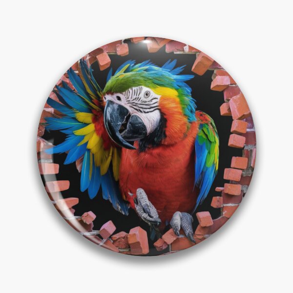 Item preview, Colorful Parrot Breaking Through a Brick Wall designed and sold by Golden-flower22.