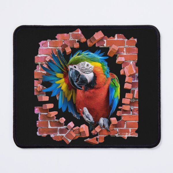 Item preview, Colorful Parrot Breaking Through a Brick Wall designed and sold by Golden-flower22.