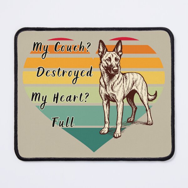 Item preview, Retro Dutch Shepherd My Couch Destroyed My Heart Full designed and sold by KateLeap.