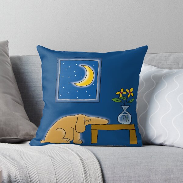 Tired Dog Throw Pillow