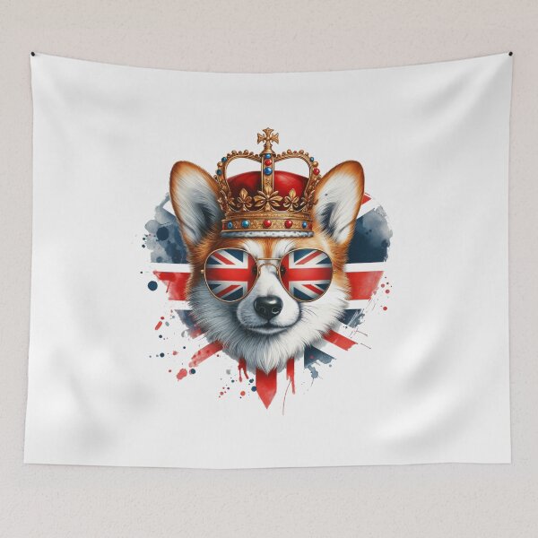 Item preview, British Royal Corgi - Charm and Elegance with the Union Jack designed and sold by latelierdechris.