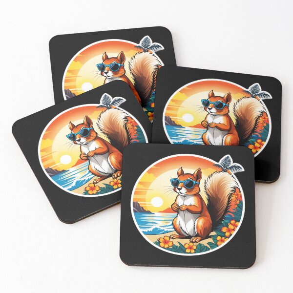 Item preview, Hawaii Orchids Squirrel with Sunglasses at Sunset designed and sold by NautiChic.