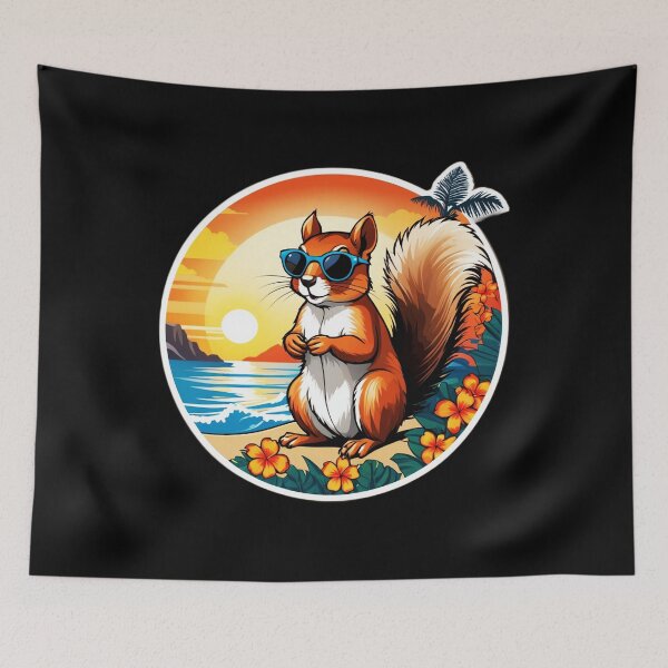 Item preview, Hawaii Orchids Squirrel with Sunglasses at Sunset designed and sold by NautiChic.