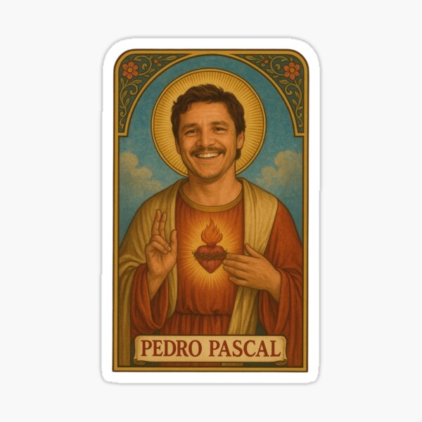 Item preview, Saint Pedro Pascal – Protector of Chaotic Good Vibes designed and sold by LittleMsMorales.