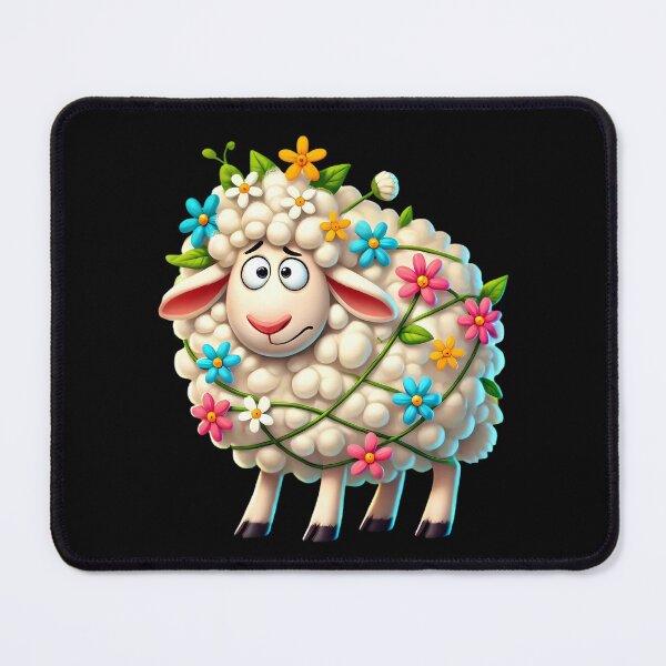 Item preview, Whimsical Flower Sheep with Butterflies designed and sold by Linework Studio.