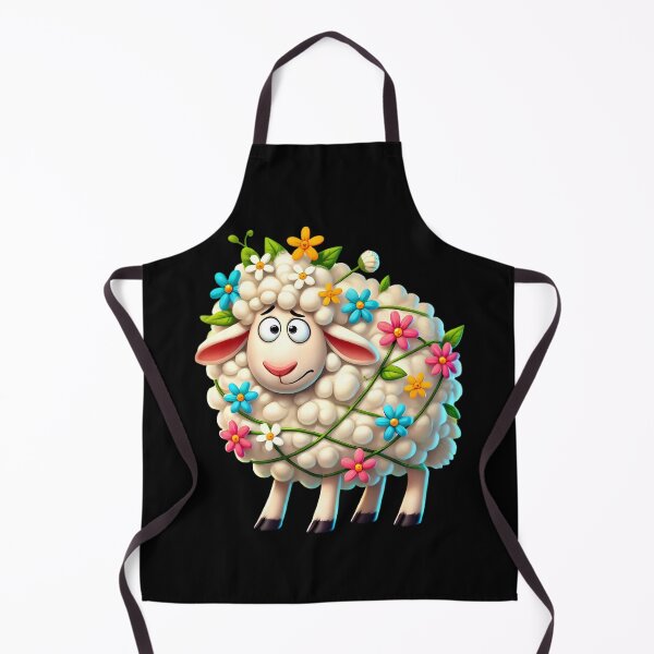 Item preview, Whimsical Flower Sheep with Butterflies designed and sold by Linework Studio.