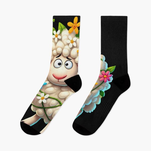 Item preview, Whimsical Flower Sheep with Butterflies designed and sold by Linework Studio.